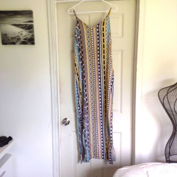 Colorful Geometric pattern V neck Sheth dress size S - Picture 6 of 6